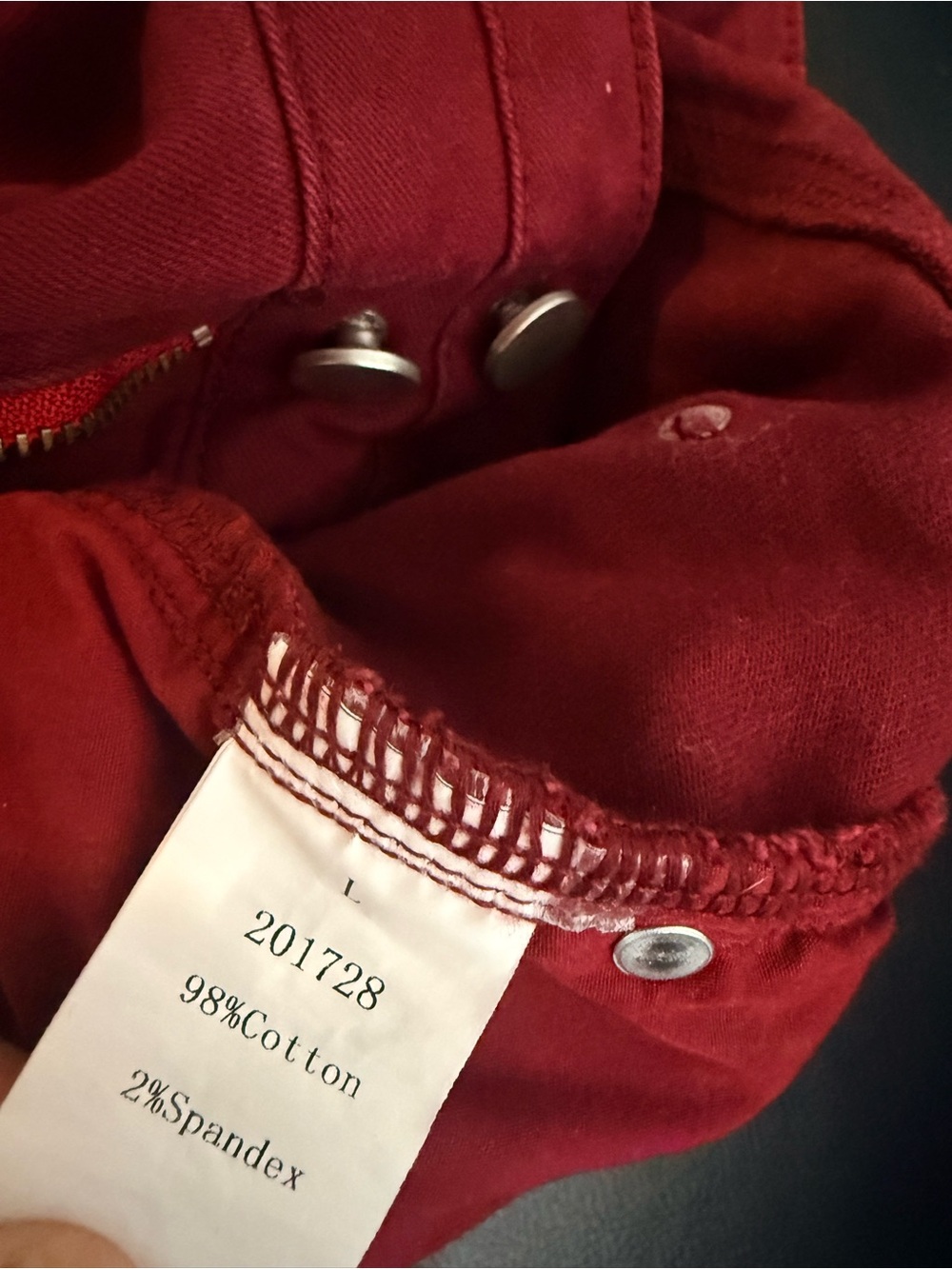 Boot-Cut Distressed High-Rise Pants in Raspberry - Picture 6 of 8